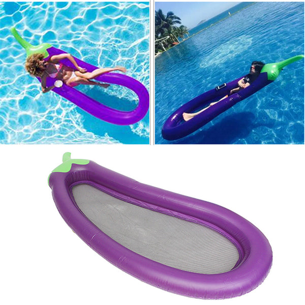 Inflatable Giant Eggplant Floating Pool Bed